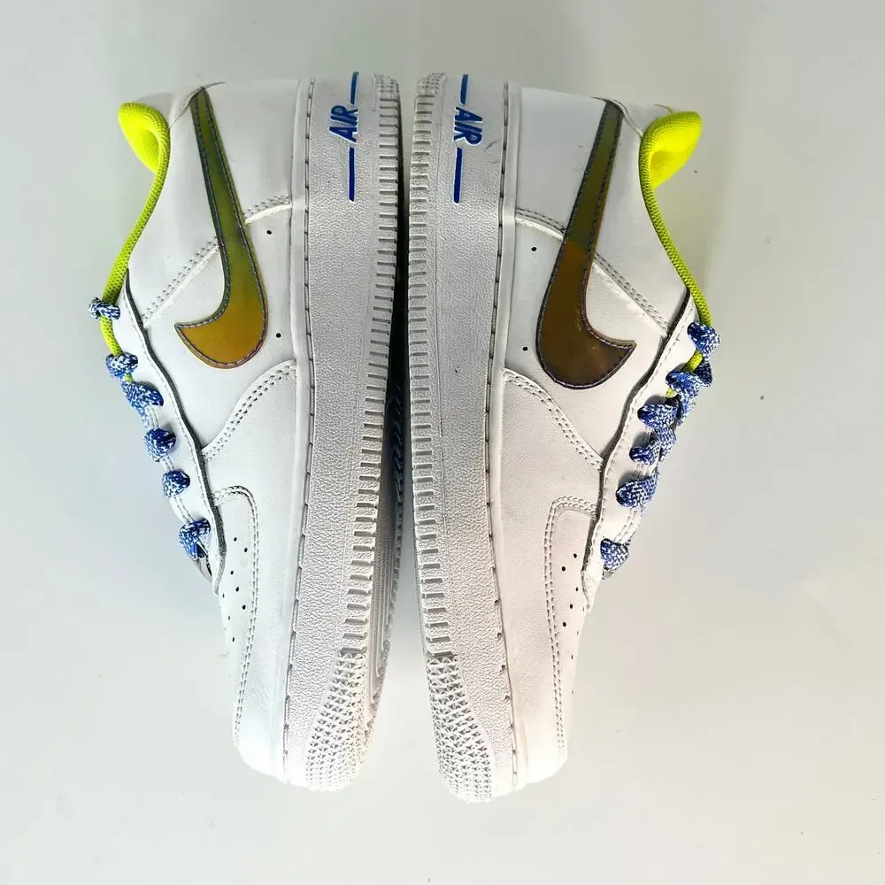 Nike Air Force 1 Low LV8 Sneakers Holographic White Big Kids Youth 4.5 / Women 6